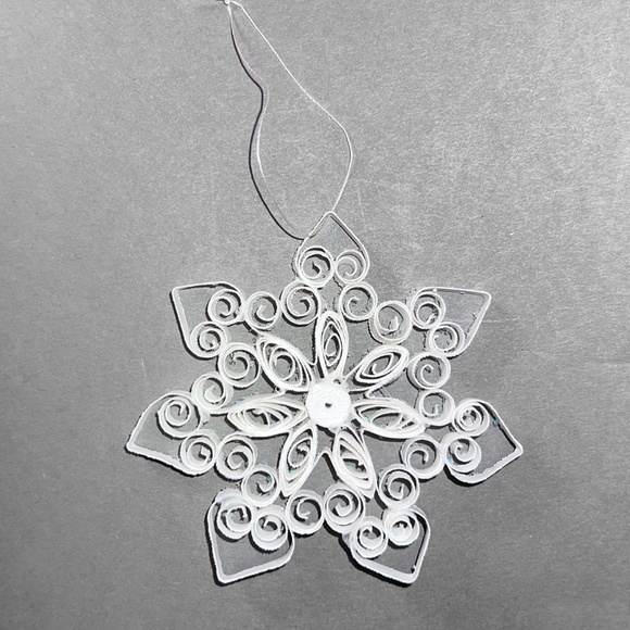 Ornate Curled Paper Snowflake Ornament - Picture 4 of 4